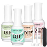 8Pcs Dip Powder Liquid Kit 15ml with Base/Top Coat, Activator, Brush Saver, Nail File